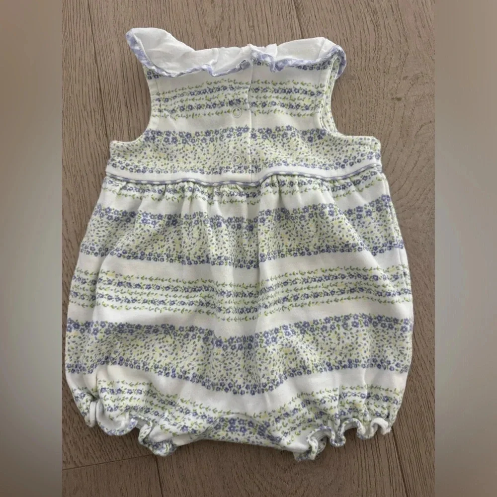 Janie and Jack girls sleeveless, floral, onesie size 0-3 months